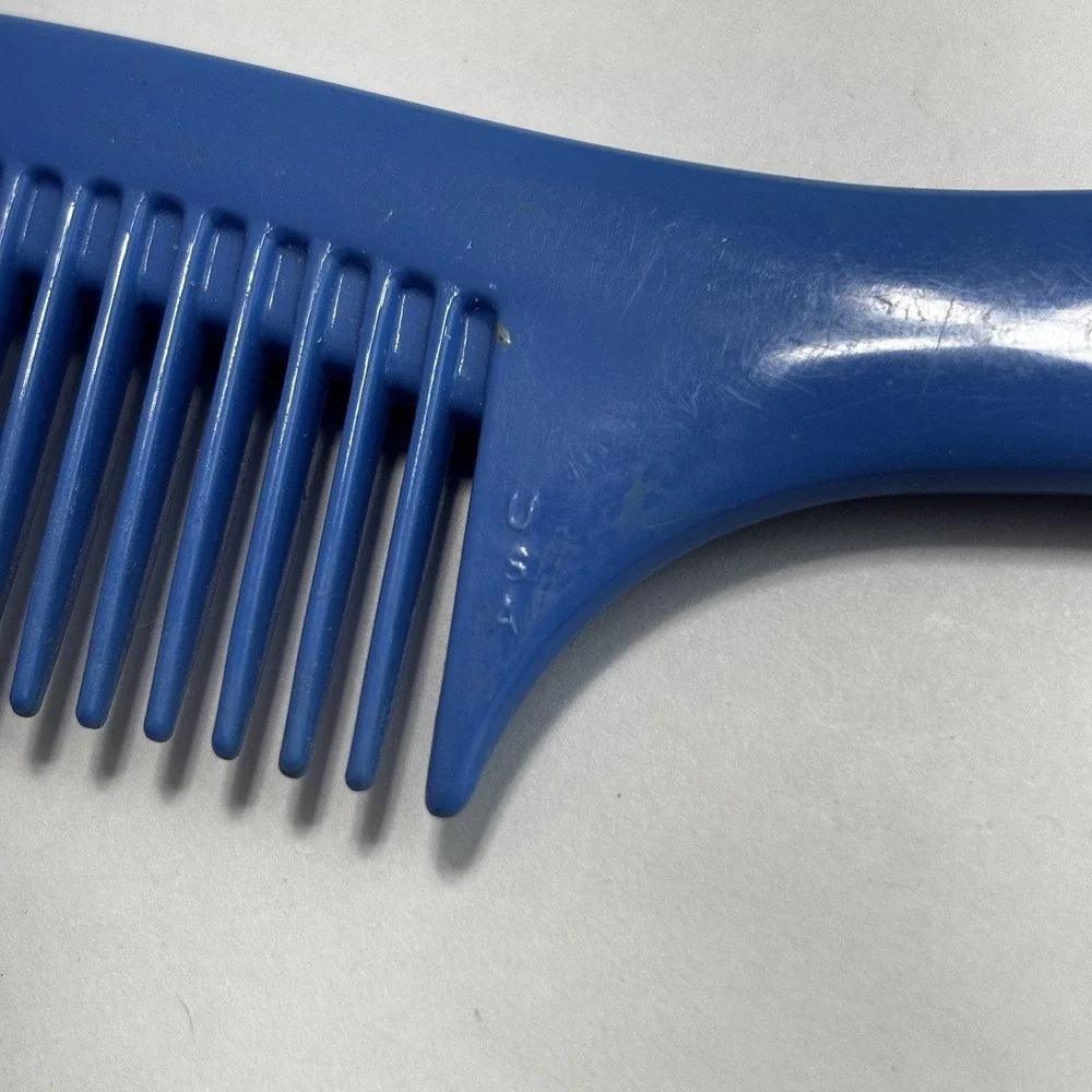 Dupont Vintage Blue Wide Handled Detangling Comb Made In USA 9